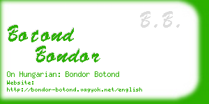 botond bondor business card